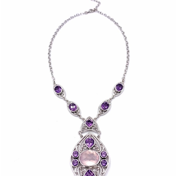 🌟NICKY BUTLER 925 Sterling Silver Rose Quartz Celtic Knot Necklace Brand… - Picture 11 of 12